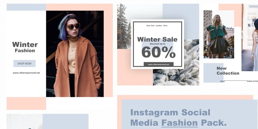 100+ Best Instagram Post Templates to Gain More Followers 251 Instagram Social Media Fashion Pack