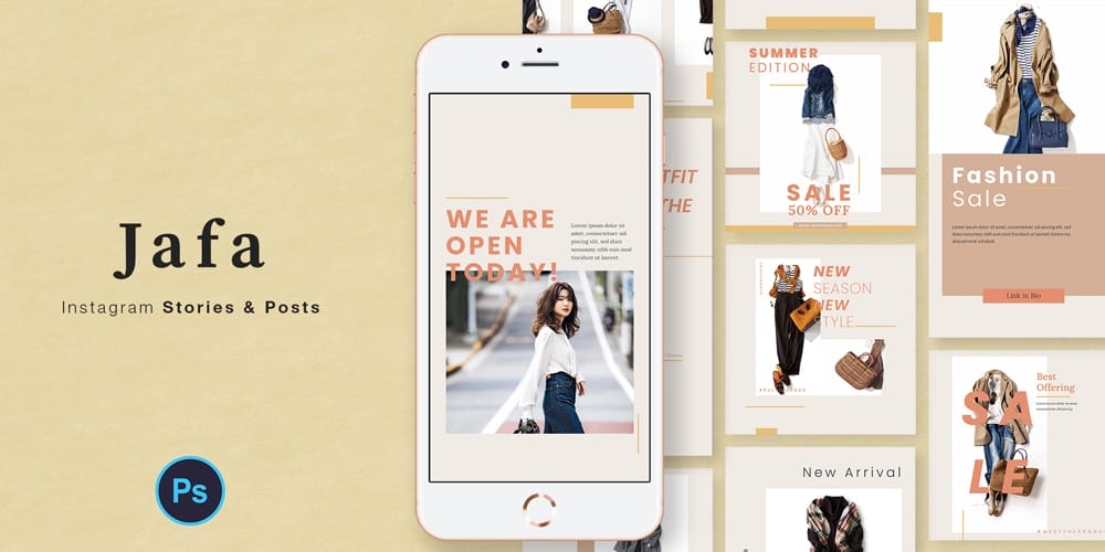 100+ Best Instagram Post Templates to Gain More Followers 120 Jafa Fashion Instagram Template