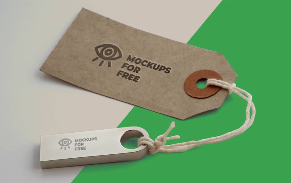 Logo on Label & USB Mockup 2 Logo on Label & USB Mockup