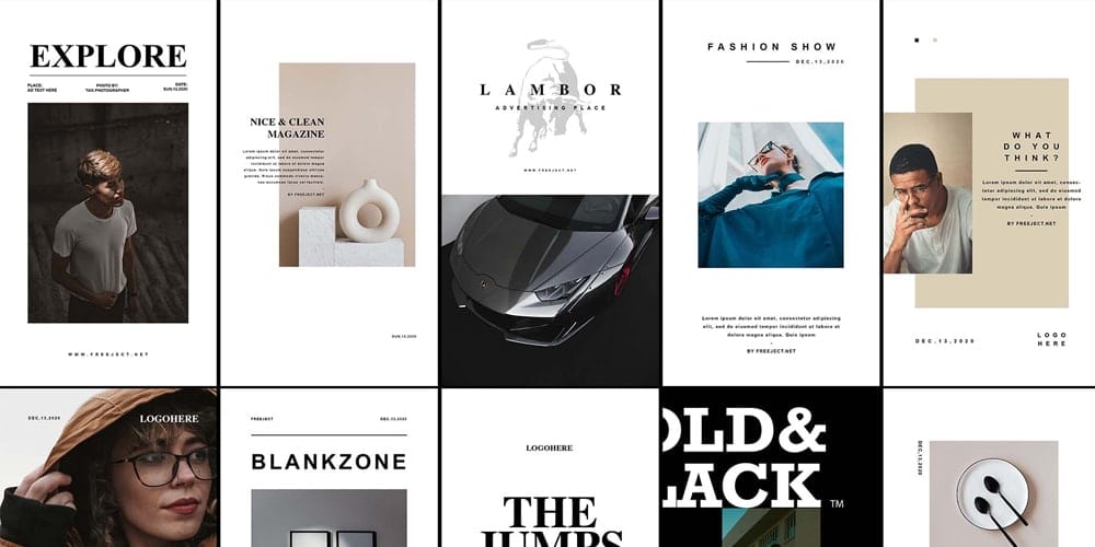 100+ Best Instagram Post Templates to Gain More Followers 267 Magazine Style Instagram Story Template