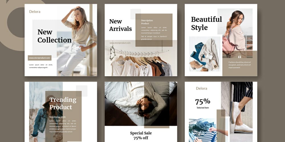 100+ Best Instagram Post Templates to Gain More Followers 32 Minimal Fashion Instagram Post Template