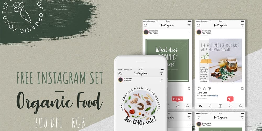 100+ Best Instagram Post Templates to Gain More Followers 149 Organic Food Instagram Templates