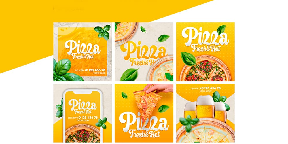 100+ Best Instagram Post Templates to Gain More Followers 26 Pizza Instagram posts templates