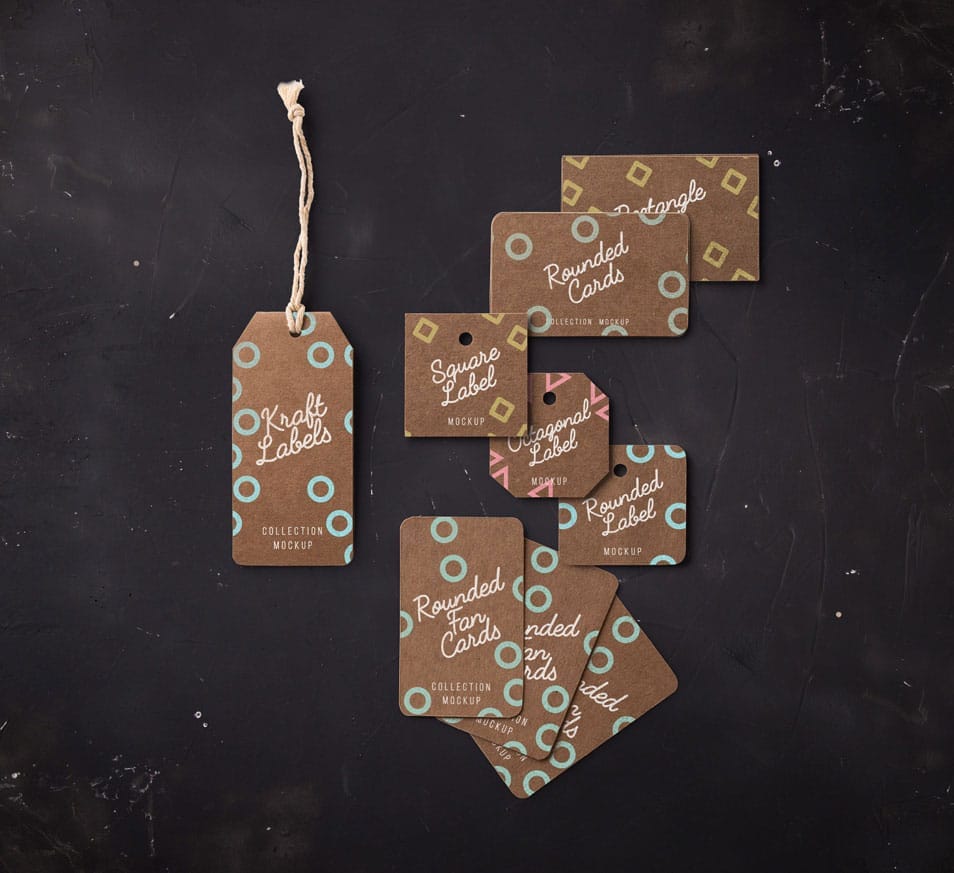 PSD Kraft Label Cards 2 PSD Kraft Label Cards