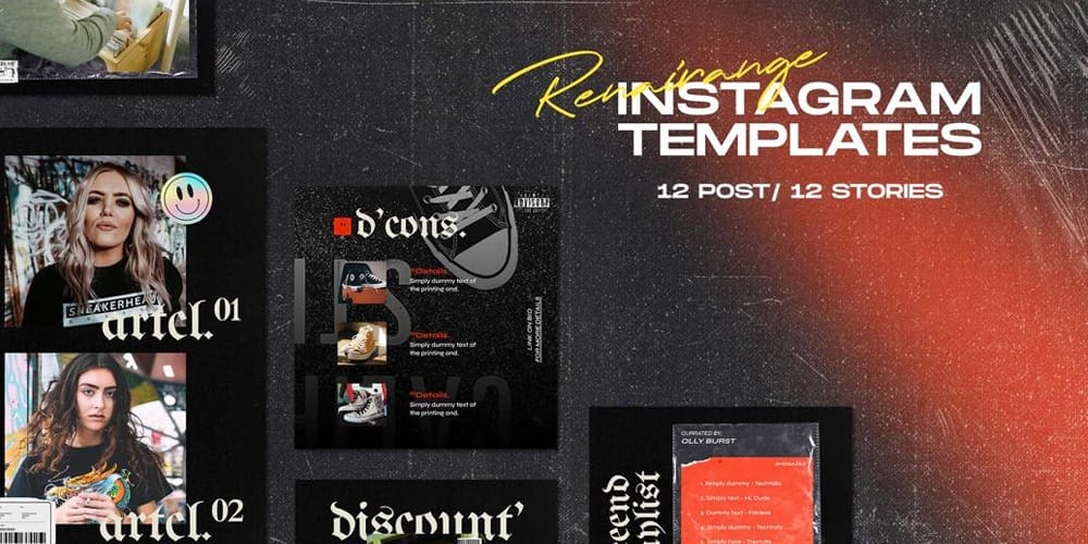 100+ Best Instagram Post Templates to Gain More Followers 8 Renairange Instagram Templates PSD