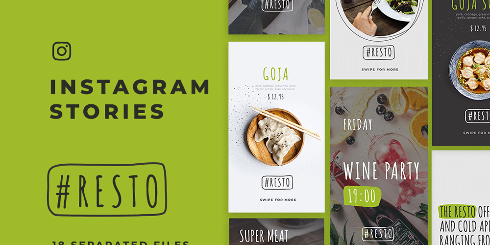 100+ Best Instagram post Templates to Gain More Followers 87 Resto Instagram Stories Template PSD