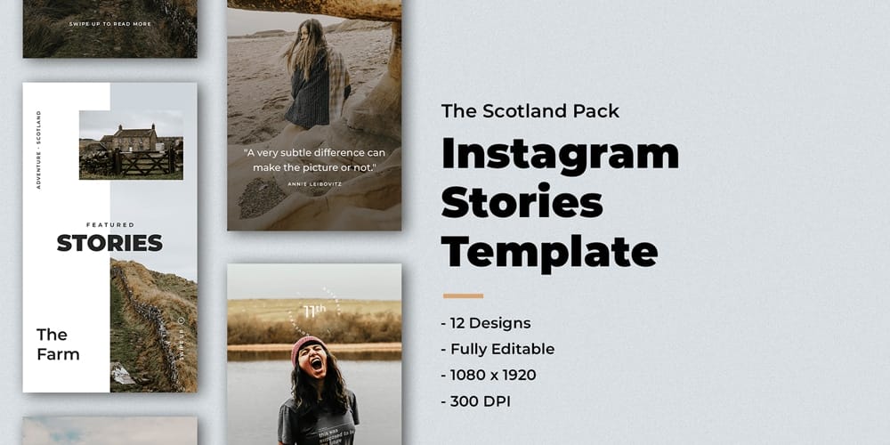 100+ Best Instagram Post Templates to Gain More Followers 38 Scotland Instagram Stories Template