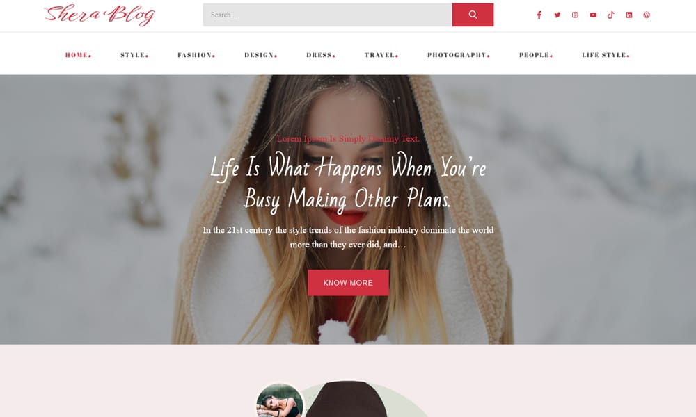 50+ Popular Free Personal Blog WordPress Themes 2024 47 Shera Blog