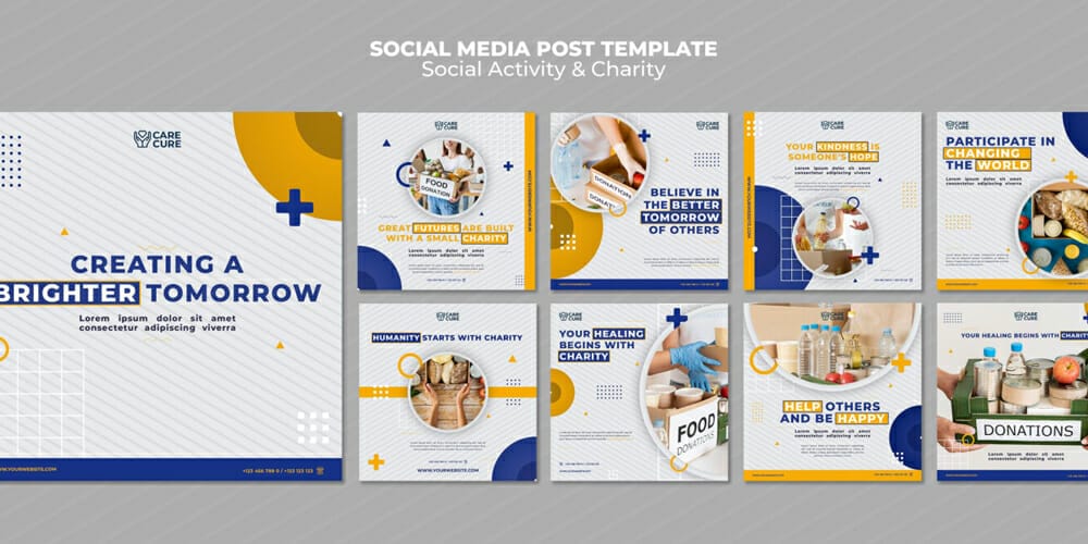 100+ Best Instagram Post Templates to Gain More Followers 97 Social Activity Charity Instagram Posts