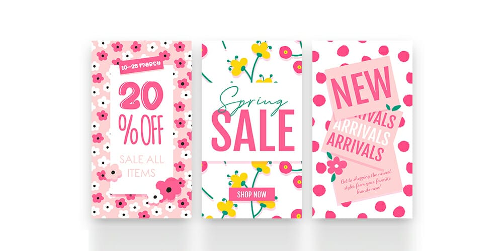 100+ Best Instagram Post Templates to Gain More Followers 91 Spring Sale Instagram Stories Templates