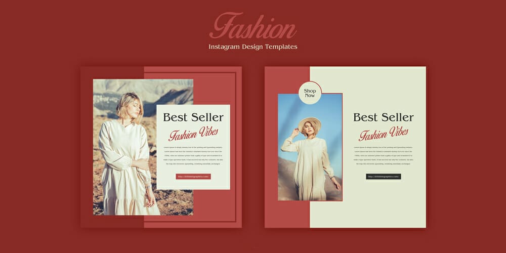 100+ Best Instagram Post Templates to Gain More Followers 45 Square Fashion Instagram Design Templates