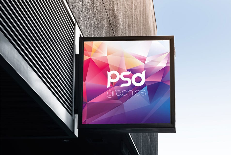 Square Signboard Mockup Free PSD 2 Square Signboard Mockup Free PSD
