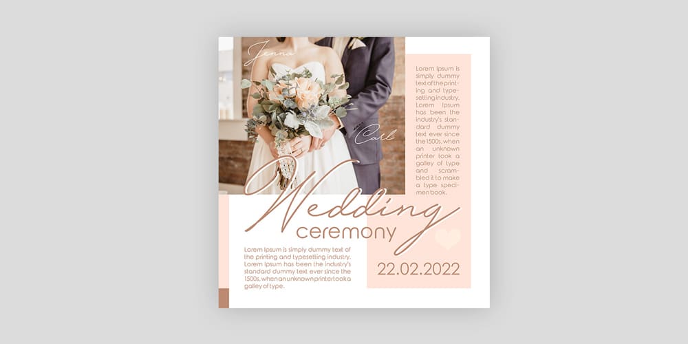 100+ Best Instagram Post Templates to Gain More Followers 122 Wedding Ceremony Instagram Post Template