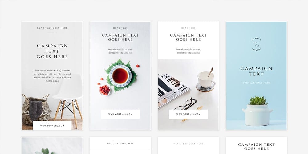 100+ Best Instagram Post Templates to Gain More Followers 183 White Instagram Stories Pack PSD