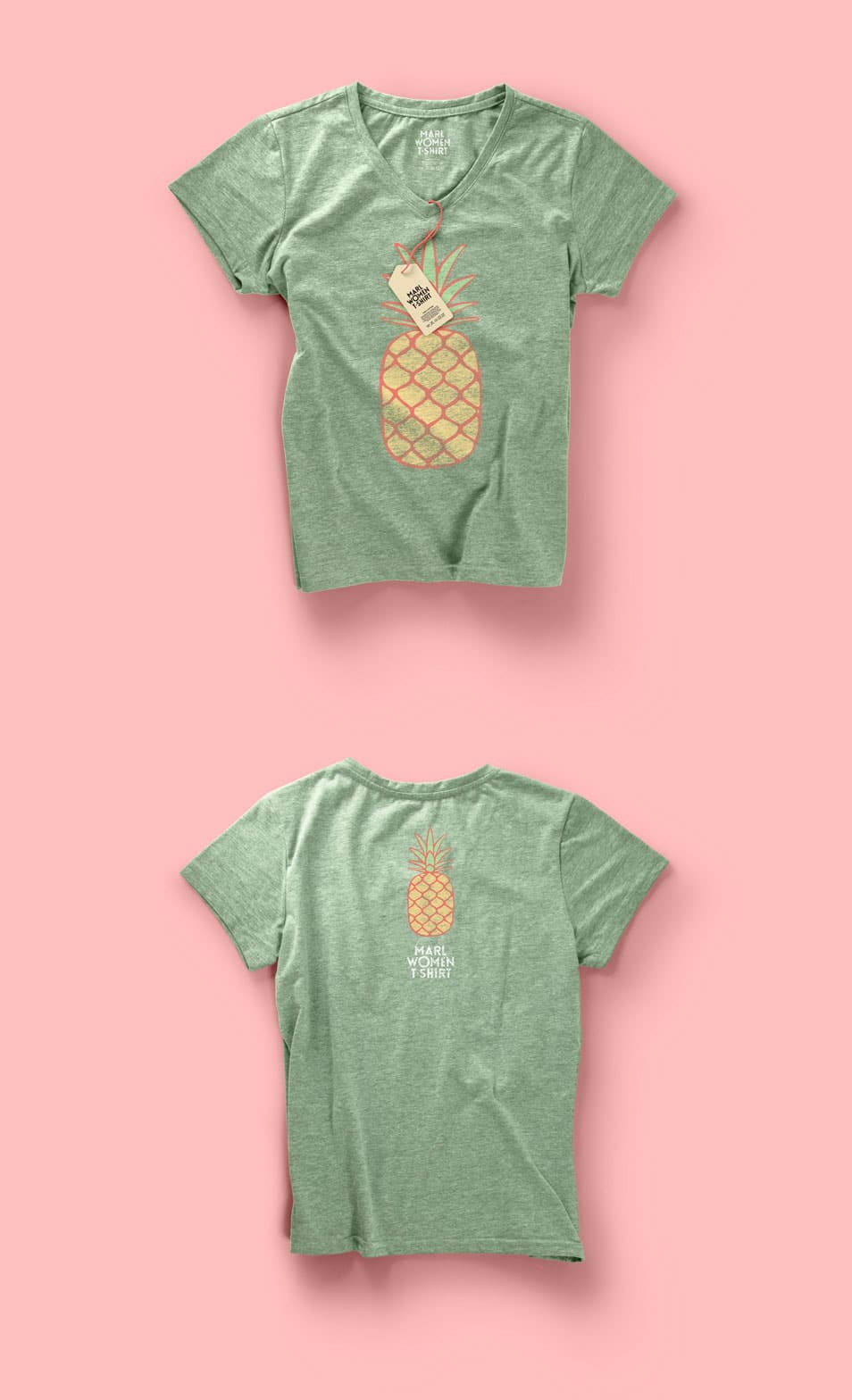 Woman PSD Marl T-shirt Mockup 2 Woman PSD Marl T-shirt Mockup