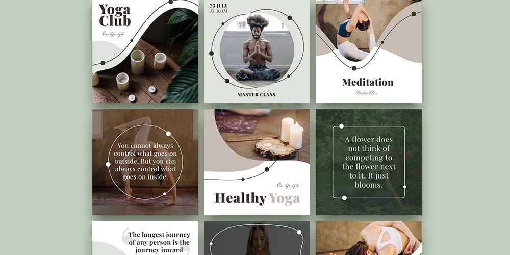 100+ Best Instagram Post Templates to Gain More Followers 22 Yoga Instagram Posts Templates