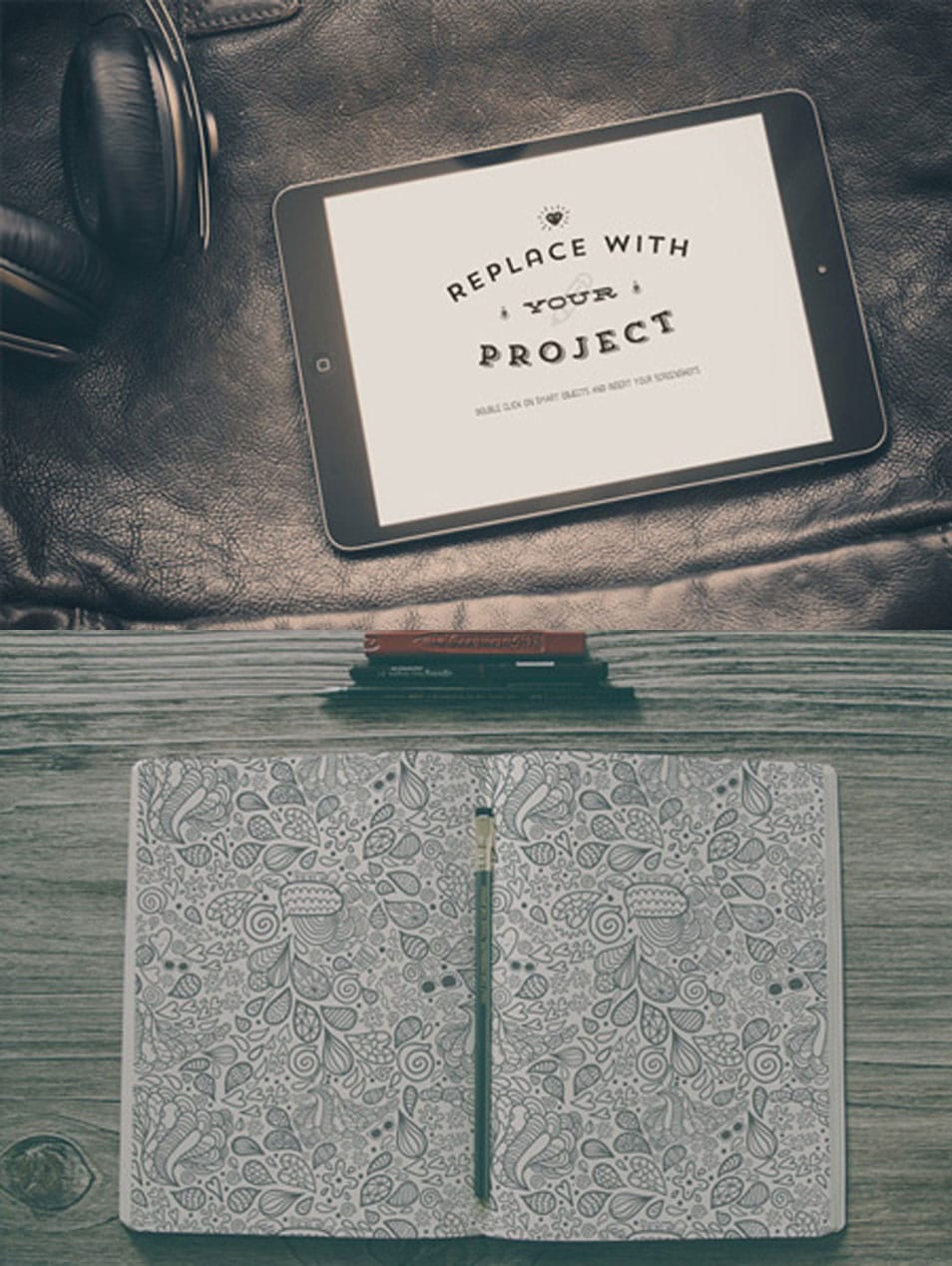 iPad and Book Mockup Template Set 2 iPad and Book Mockup Template Set