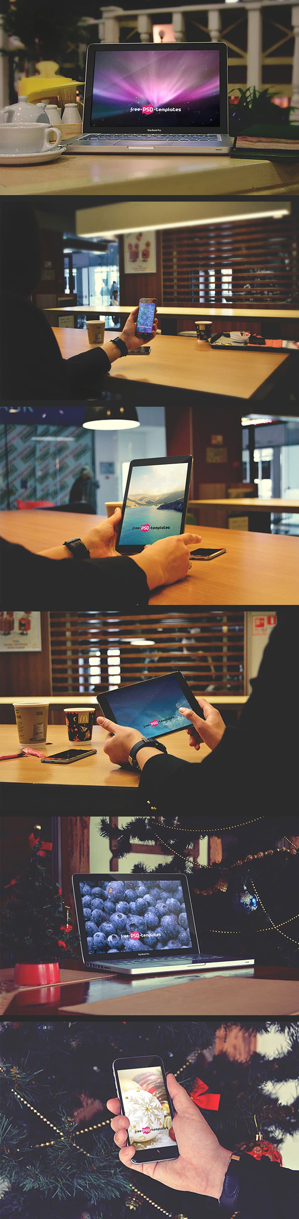 Free Mockup Collection ( iPad, Macbook, iPhone 6s ) in PSD 2 Free Mockup Collection