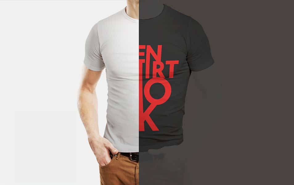 Free Rounded Collar T-Shirt Mockup PSD 2 Free Rounded Collar T-Shirt Mockup PSD