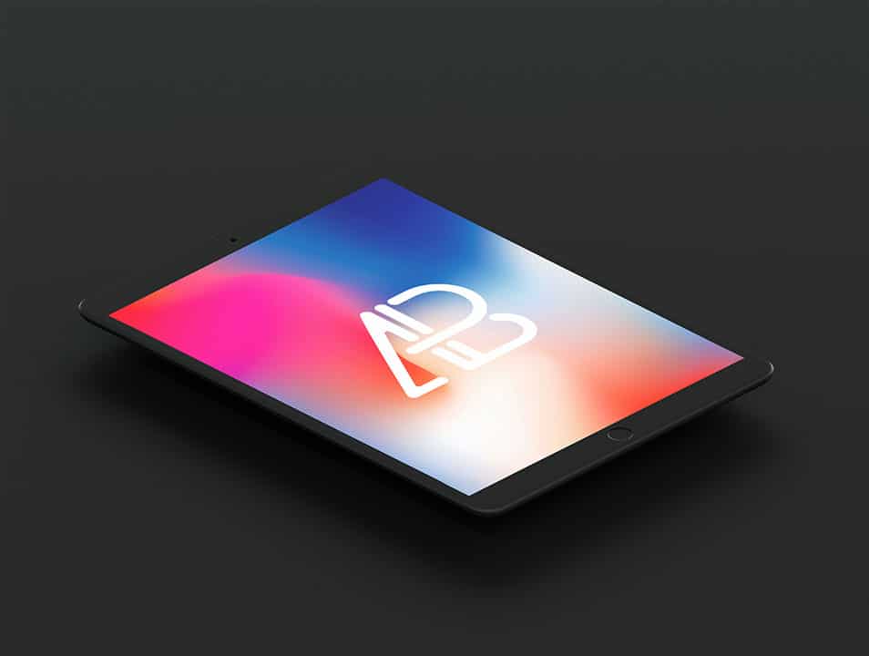 Isometric Matte Black iPad Pro 10.5 Mockup 2 Isometric Matte Black iPad Pro 10.5 Mockup