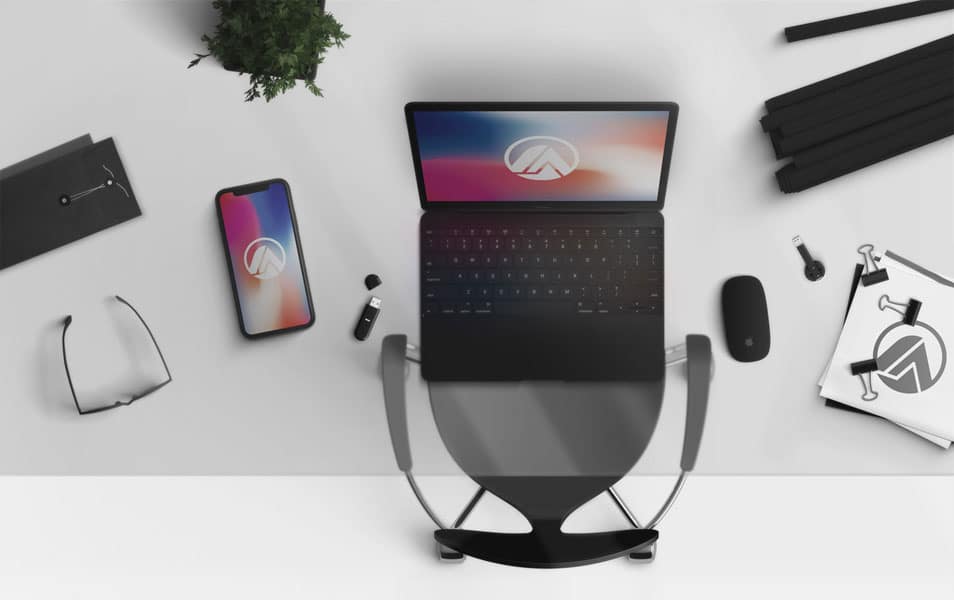 Macbook and iPhone X Black Scene Creator 2 Macbook and iPhone X Black Scene Creator