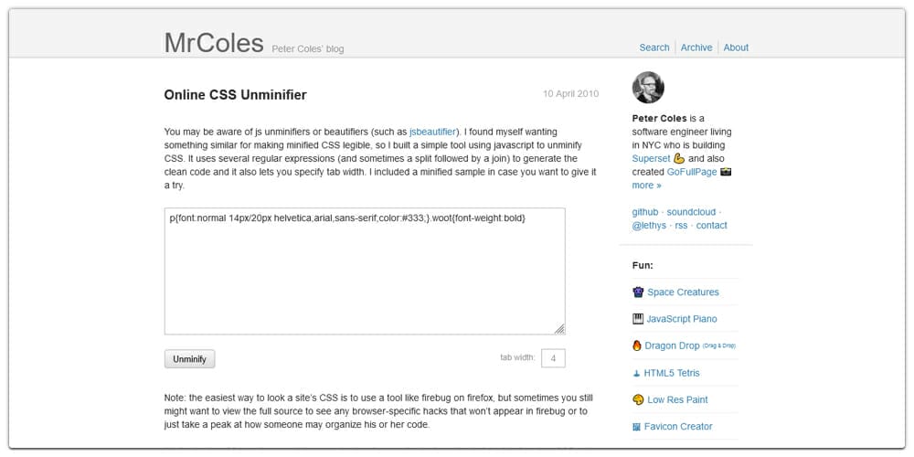 10 Best Tools to Unminify CSS for Better Formatting 4 Online CSS Unminifier
