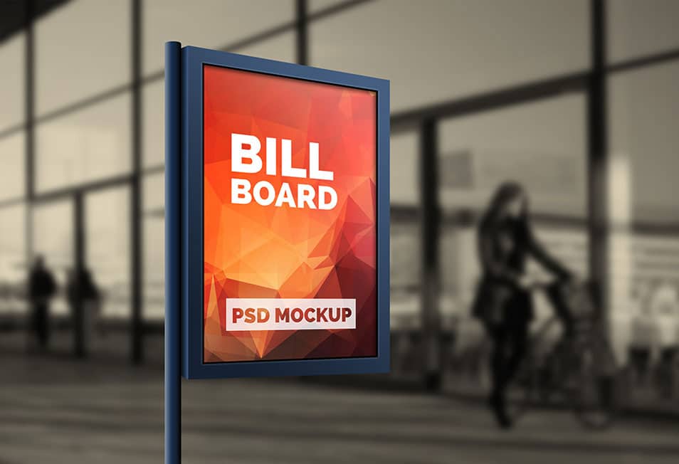Outdoor Advertising Billboard Mockup PSD 2 Outdoor Advertising Billboard Mockup PSD