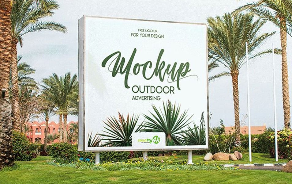 Outdoor Advertising Free PSD MockUp 2 Outdoor Advertising Free PSD MockUp