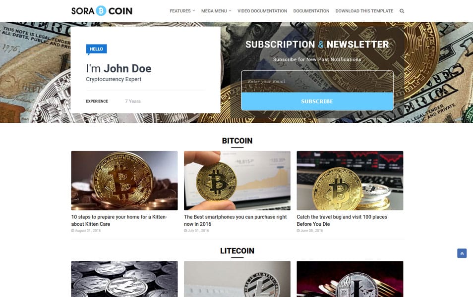 Sora Coin Responsive Blogger Template