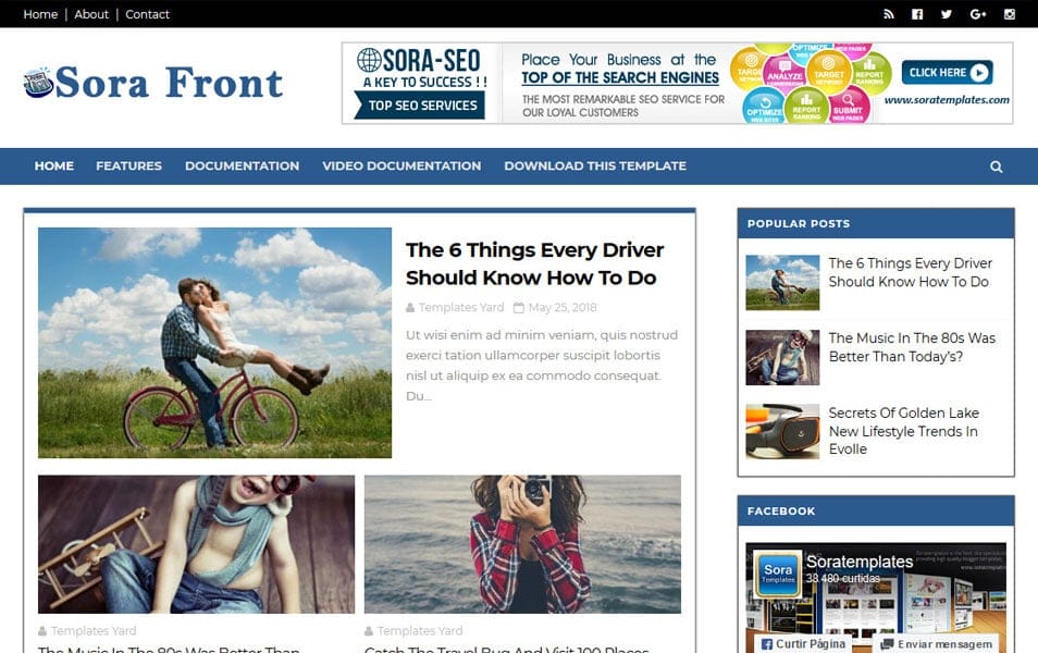 300+ Best Free Responsive Blogger Templates 2025 174 Sora Front Responsive Blogger Template