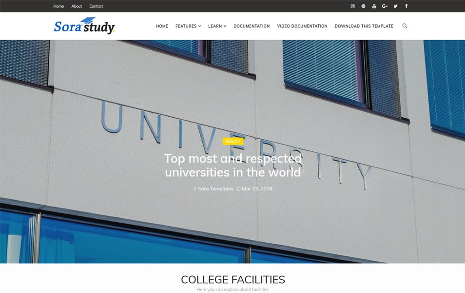 300+ Best Free Responsive Blogger Templates 2025 356 Sora Study Responsive Blogger Template