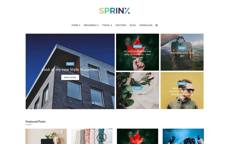 150+ Free Responsive Magazine Style Blogger Templates 2025 23 Sprinx Responsive Blogger Template