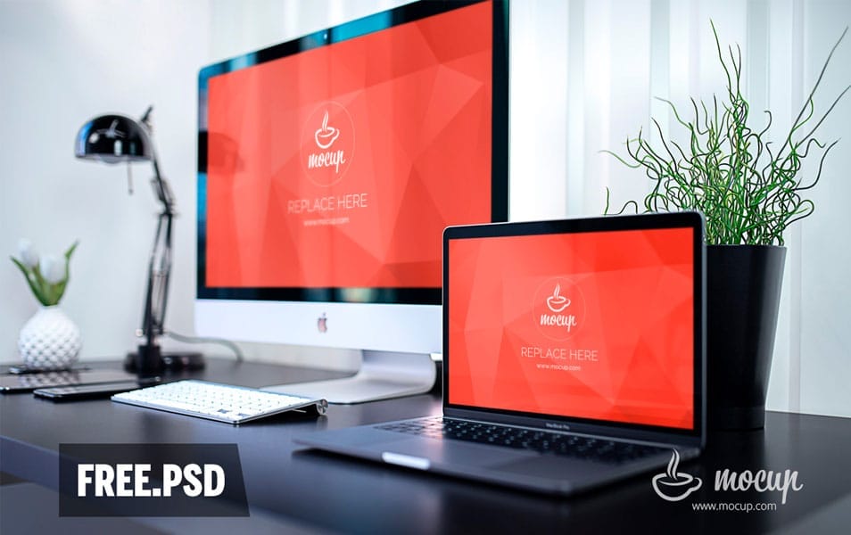 iMac and MacBook Pro in Black Business Office 2 iMac and MacBook Pro in Black Business Office