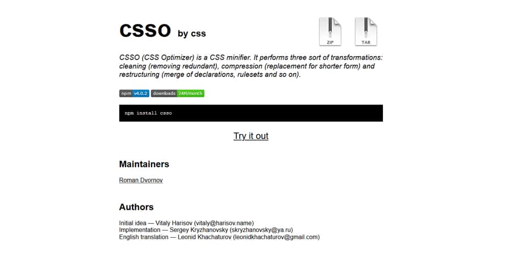 20+ Most Amazing CSS Minifier Tools 28 CSSO
