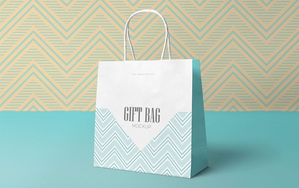 Free Attractive Gift Bag Mockup