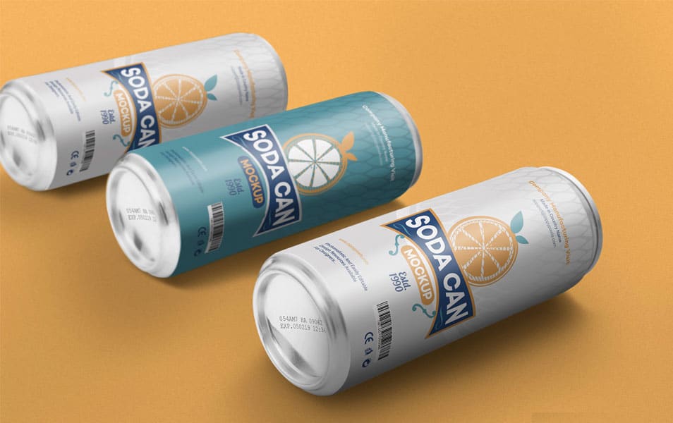 Free Beverage Can Mockup PSD