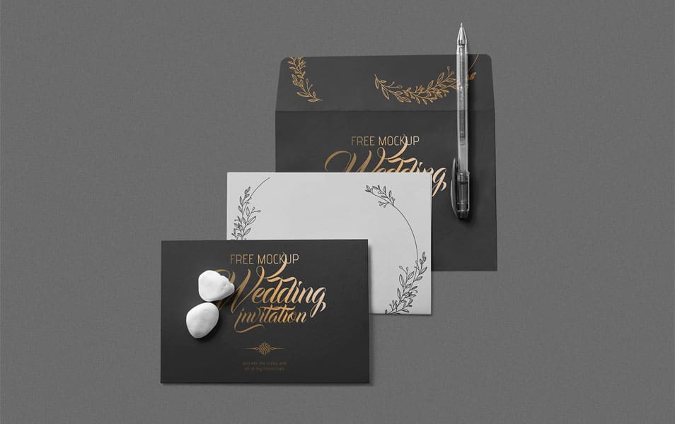 Free Elegant Wedding Invitation Mockup