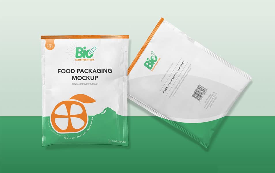 Free Foil Sachet Mockup