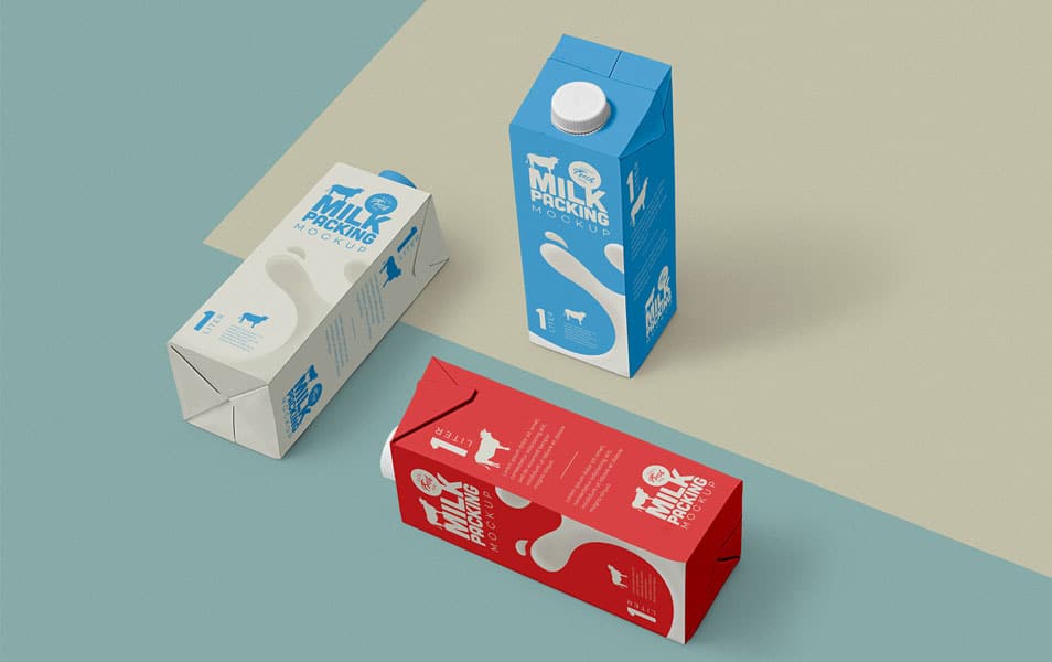 Free Milk Carton Mockup