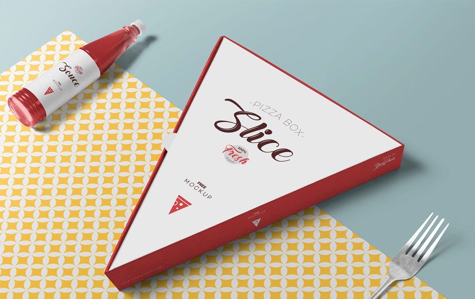 Free Pizza Slice Box Mockup