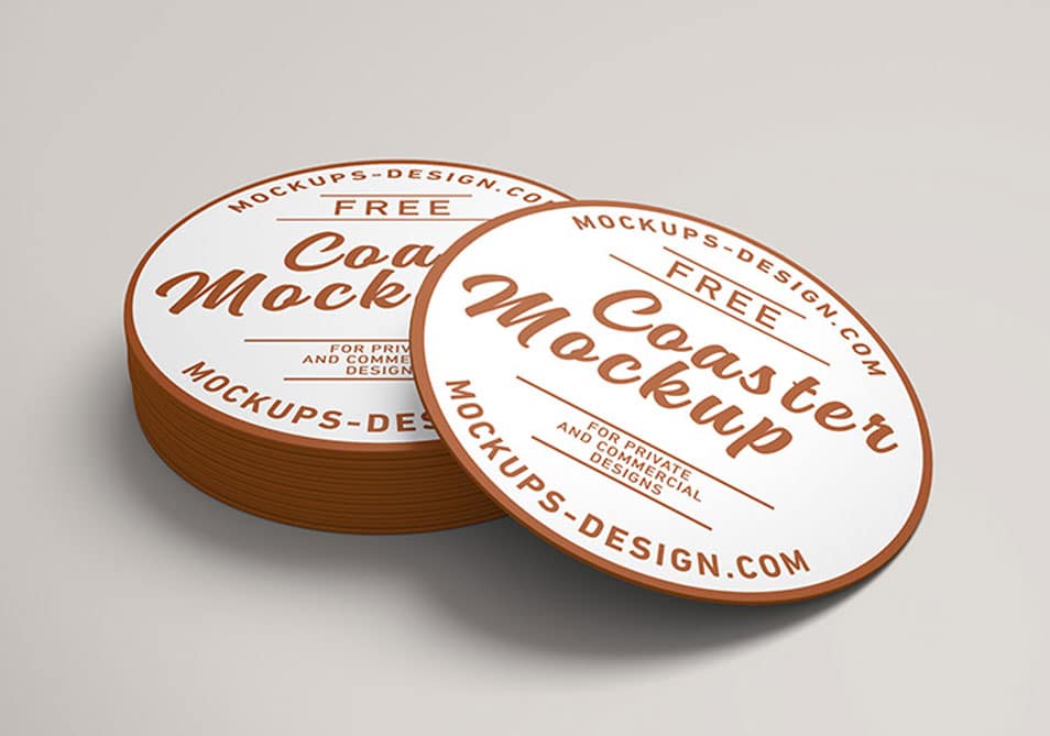 Free Round Coaster Mockup 2 Free Round Coaster Mockup