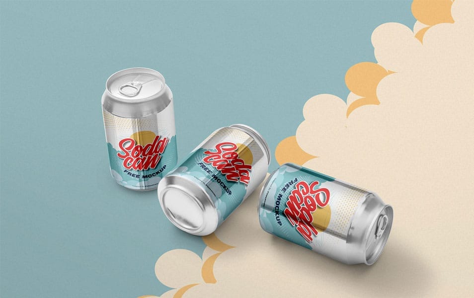 Free Soft Drink Can Mockup