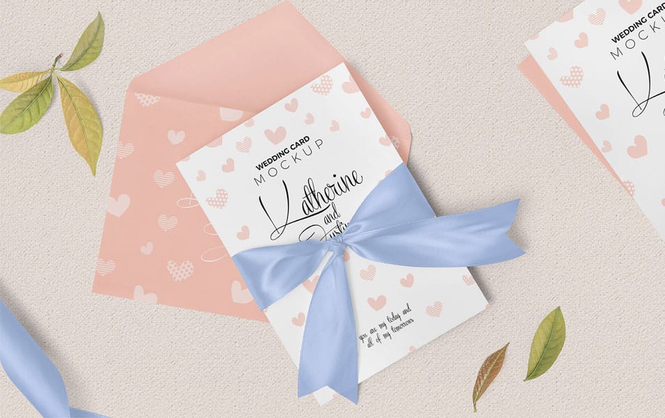 Free Sophisticated Wedding Invitation Mockup