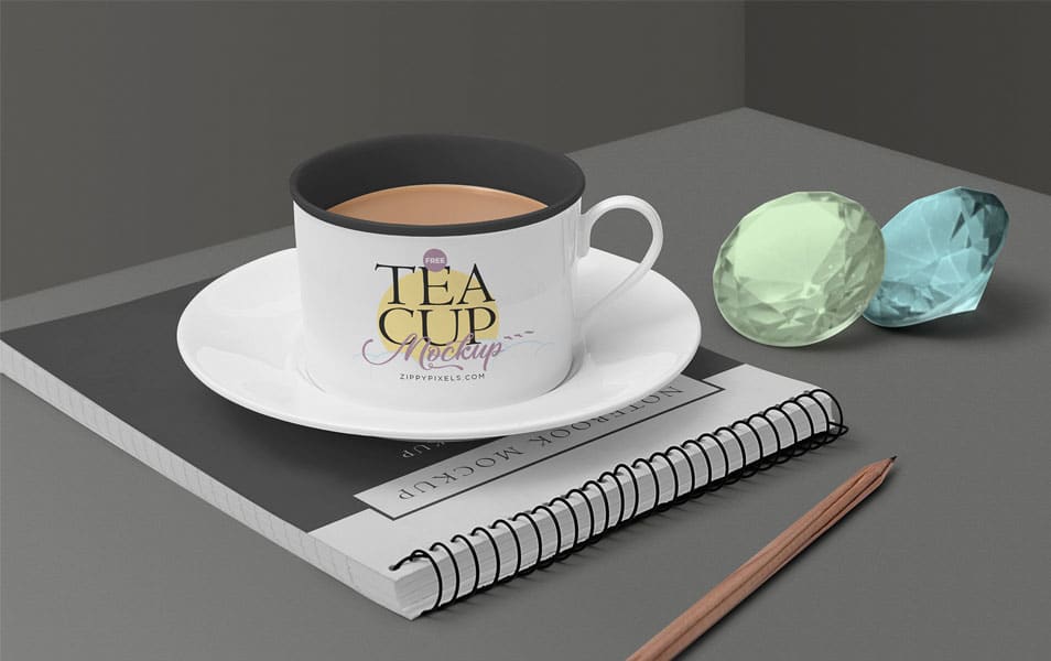 Free Tea Cup Mockup Scene