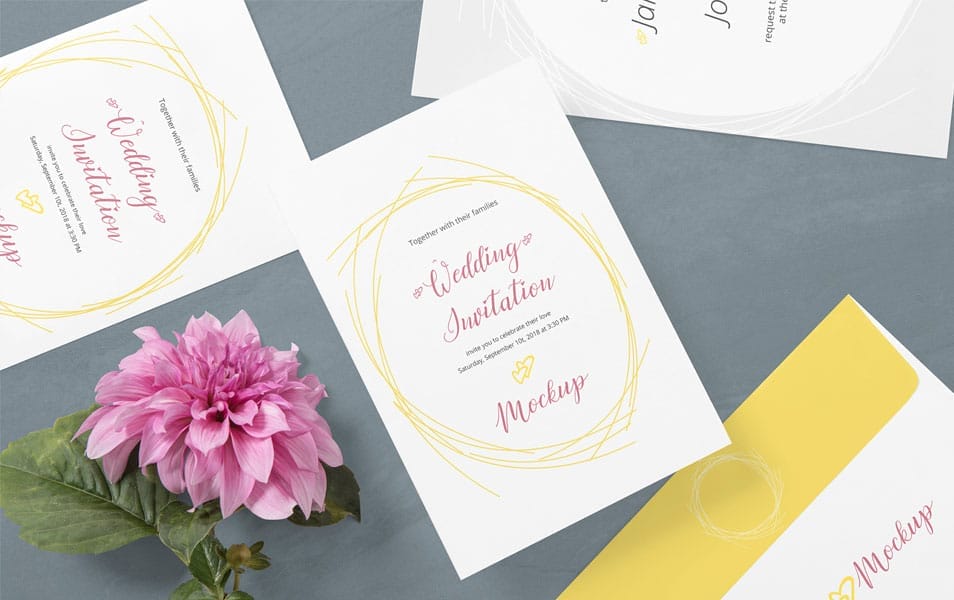 Free Wedding Card Mockup PSD