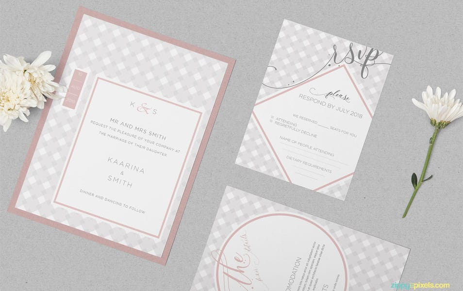 Free Wedding Invitation Mockup PSD