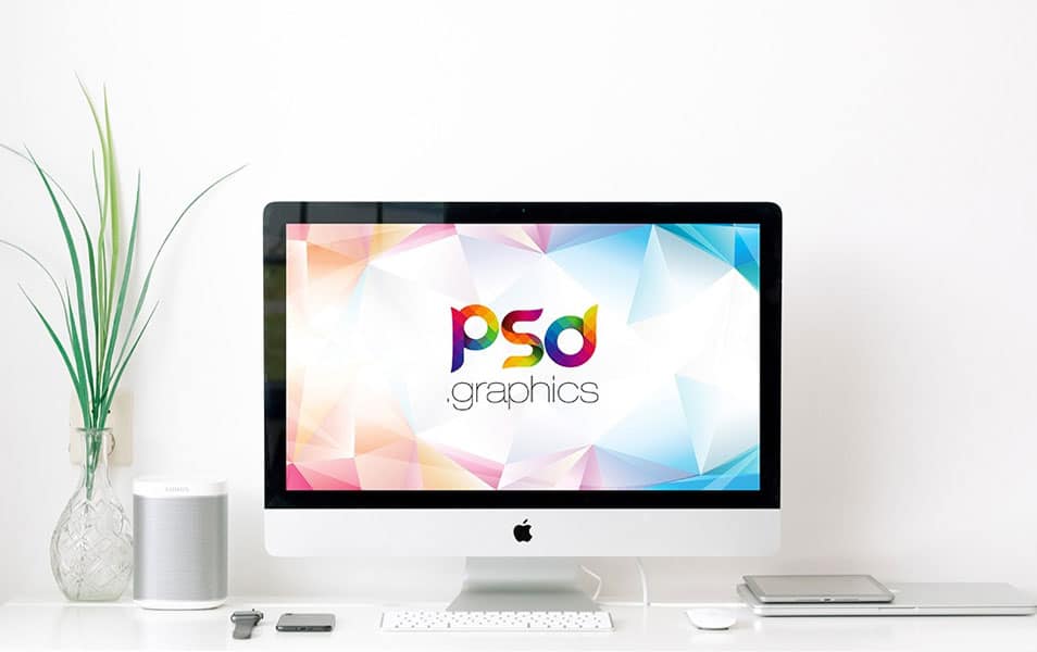 The Ultimate Collection of 2000+ Free Mockup Templates PSD Designs 10 Minimal iMac on Desk Mockup