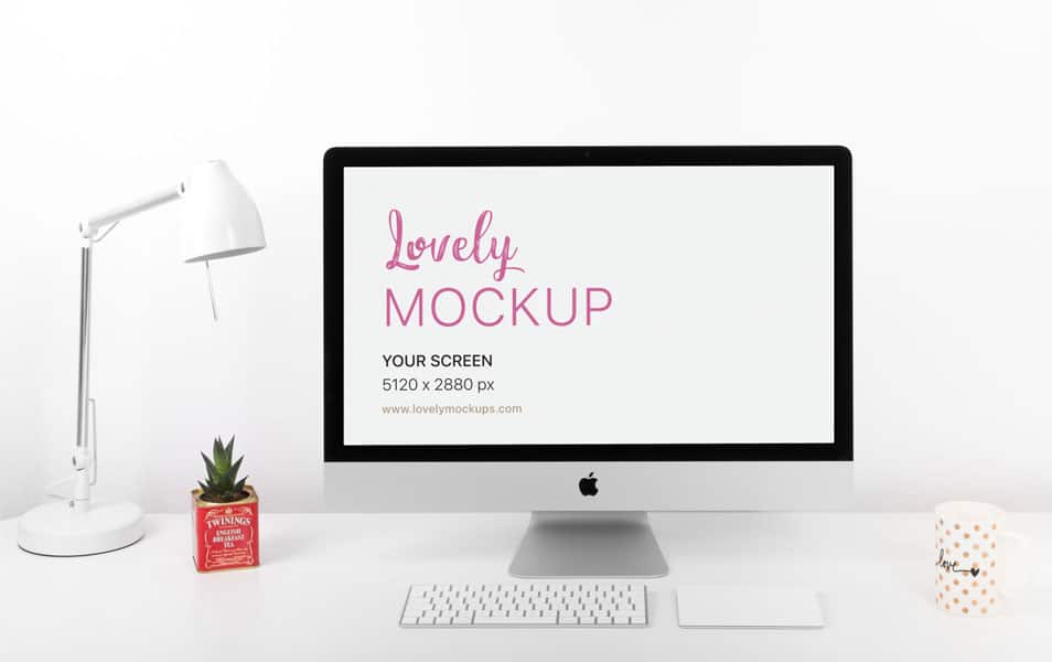 The Ultimate Collection of 2000+ Free Mockup Templates PSD Designs 11 iMac Mockup On Clean White Desk