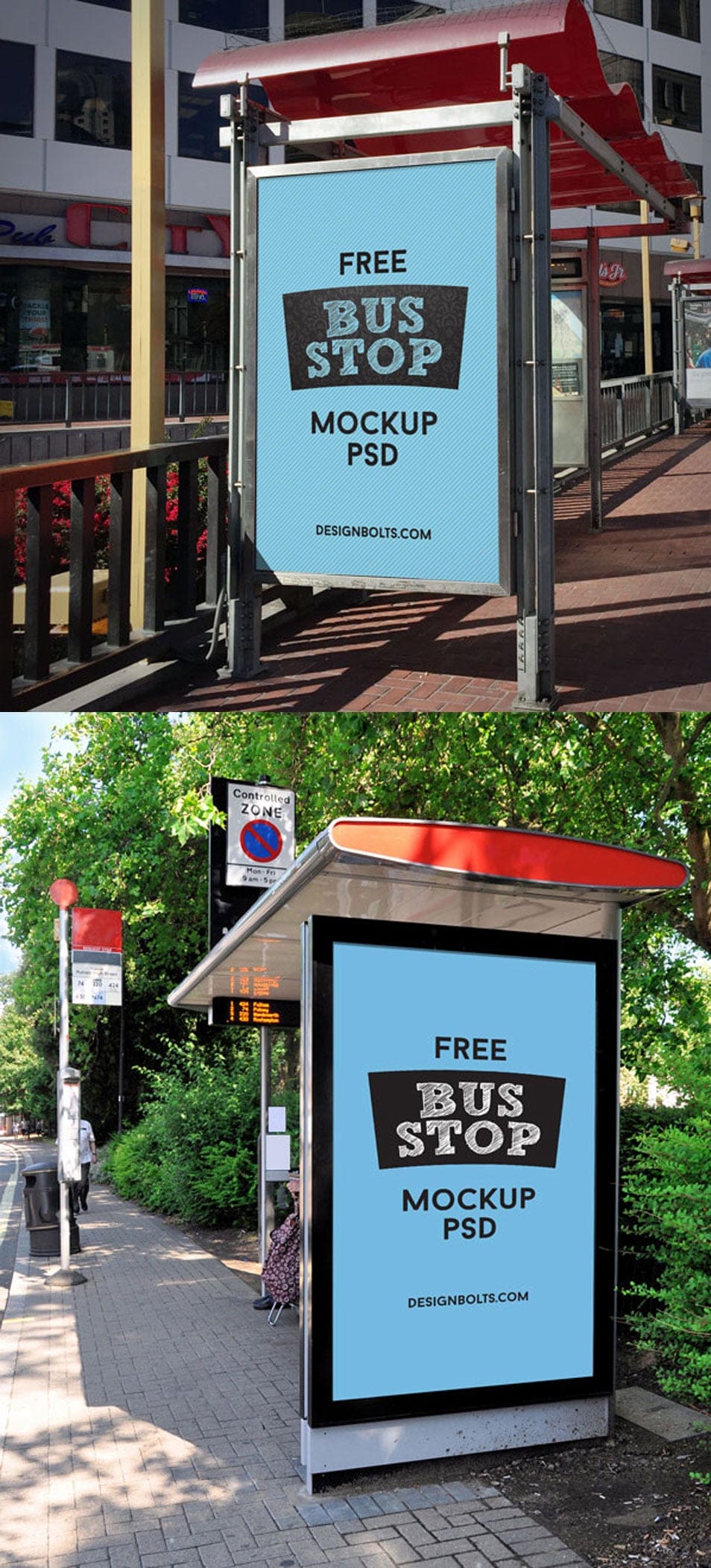 2 Free HQ Outdoor Advertising Bus Shelter Mock-up PSD 2 2 Free HQ Outdoor Advertising Bus Shelter Mock-up PSD