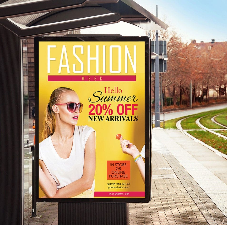 Free Bus Stop Billboard Banner Mockup 2 Free Bus Stop Billboard Banner Mockup
